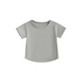 thumbnail image 1 of xiaxaixu T-Shirt Garçon Fille Décontracté Été Col Rond Couleur Unie Manches Courtes Ample pour Tout-Petit, 1 of 9