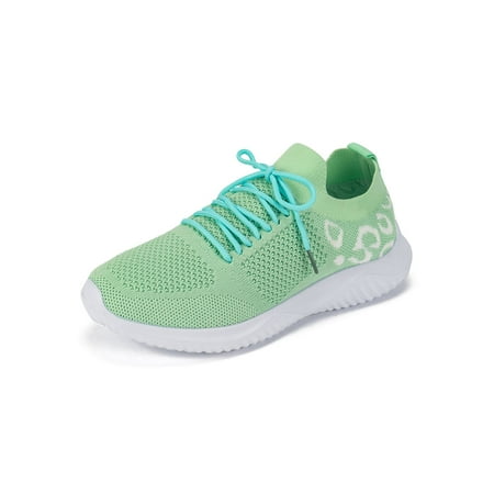 

Zodanni Women Casual Sneaker Slip On Sneakers Mesh Shoes Womens Trainers Ladies Breathable Sport Running Shoe Green 7.5