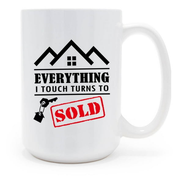 Real Estate Agent 15oz White Coffee Mug Gift for Realtors, Men or Women in the Real Estate Industry