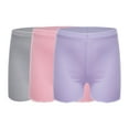 thumbnail image 3 of Sinleey Kids Girls 3 Piece Safety Shorts Dance Bike Shorts Breathable and Safety Yoga Athletic Sports Gray&Pink&Purple 160, 3 of 5