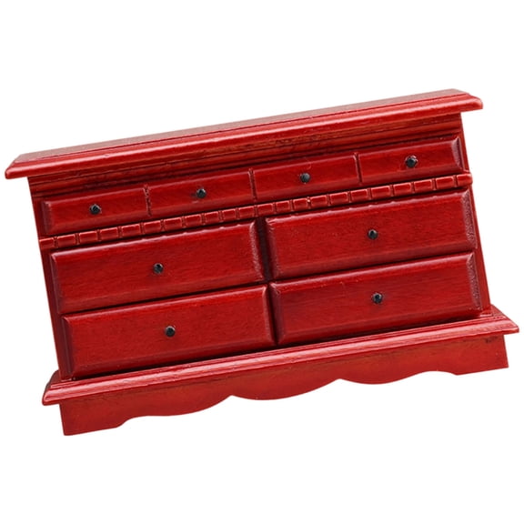 Sinyiin 1/12 Scale Miniature Wooden Dresser Multi Drawer Storage Cabinet For Dollhouses Accessories