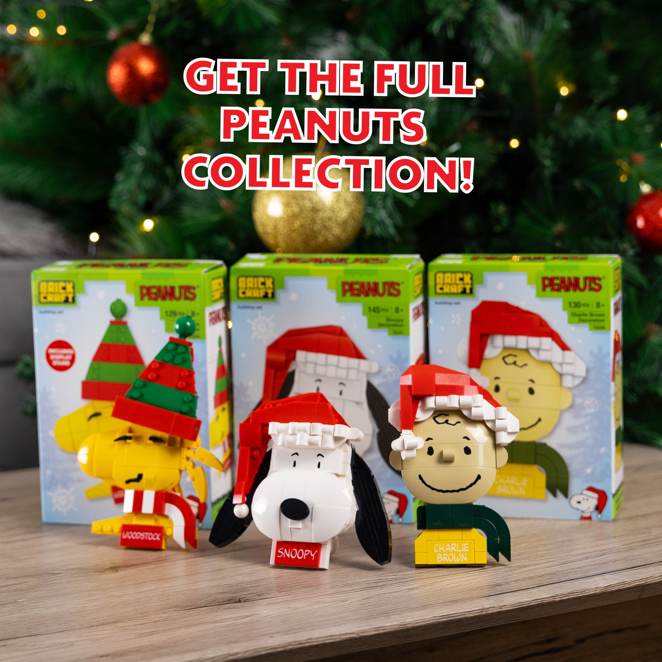 Brickcraft Peanuts Snoopy Decoration Kit, 145-Pc Holiday Display
