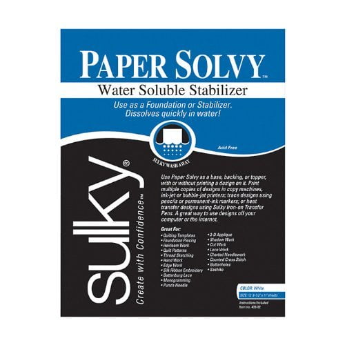 Sulky Paper Solvy Water Soluble Stabilizer By The Each