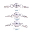 thumbnail image 2 of PandaHall Elite 6 pcs/Set Round Brass Magnetic Clasps with Lobster Claw Clasps Silver, 2 of 4