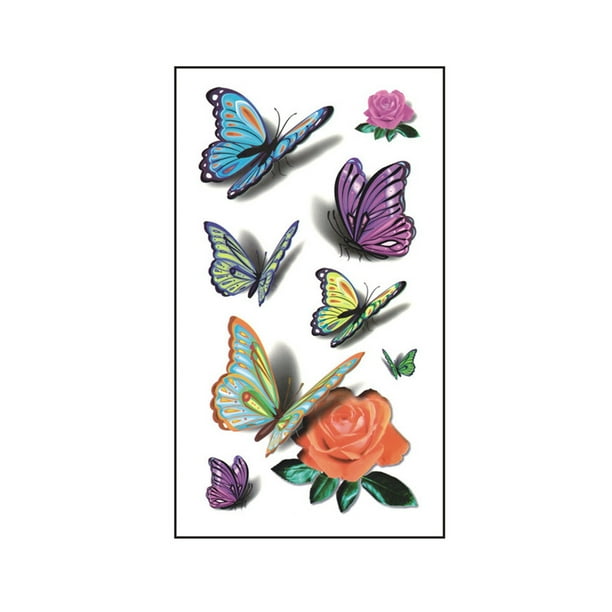 Pegatinas de tatuajes, tatuajes temporales para hombres, mujeres y adultos. Tatuajes temporales para mujeres adultas. Pegatinas de tatuajes de manga de mariposas pequeñas.