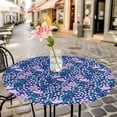 thumbnail image 3 of Flower Floral Bouquet Elastic Fitted Round Table Cover Leaves Waterproof Outdoor Tablecloth for Holiday Party, Picnic, Patio & Dining Fits Tables Up to 36"-44", 3 of 8