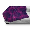 thumbnail image 3 of Magenta Soft Flannel Fleece Blanket, Trippy Zip Style Mix Pattern with Dark Color Effects and Diagonal Linked Lines, Cozy Plush for Indoor and Outdoor Use, 70" x 90", Fuchsia Purple, by Ambesonne, 3 of 6