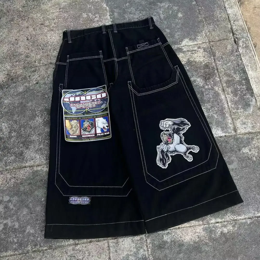 Hip Hop Rock JNCO New Jeans Gorilla Pattern Print Loose Big Pants