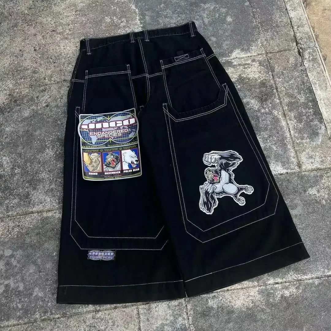 Hip Hop Rock JNCO New Jeans Gorilla Pattern Print Loose Big Pants