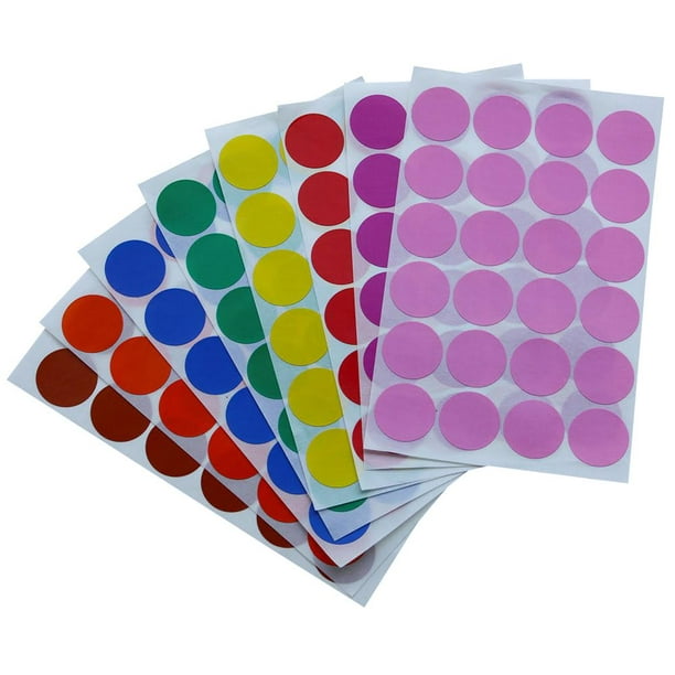 Autocollants colorés ronds de 5,1 cm (50 mm) – Couleurs assorties