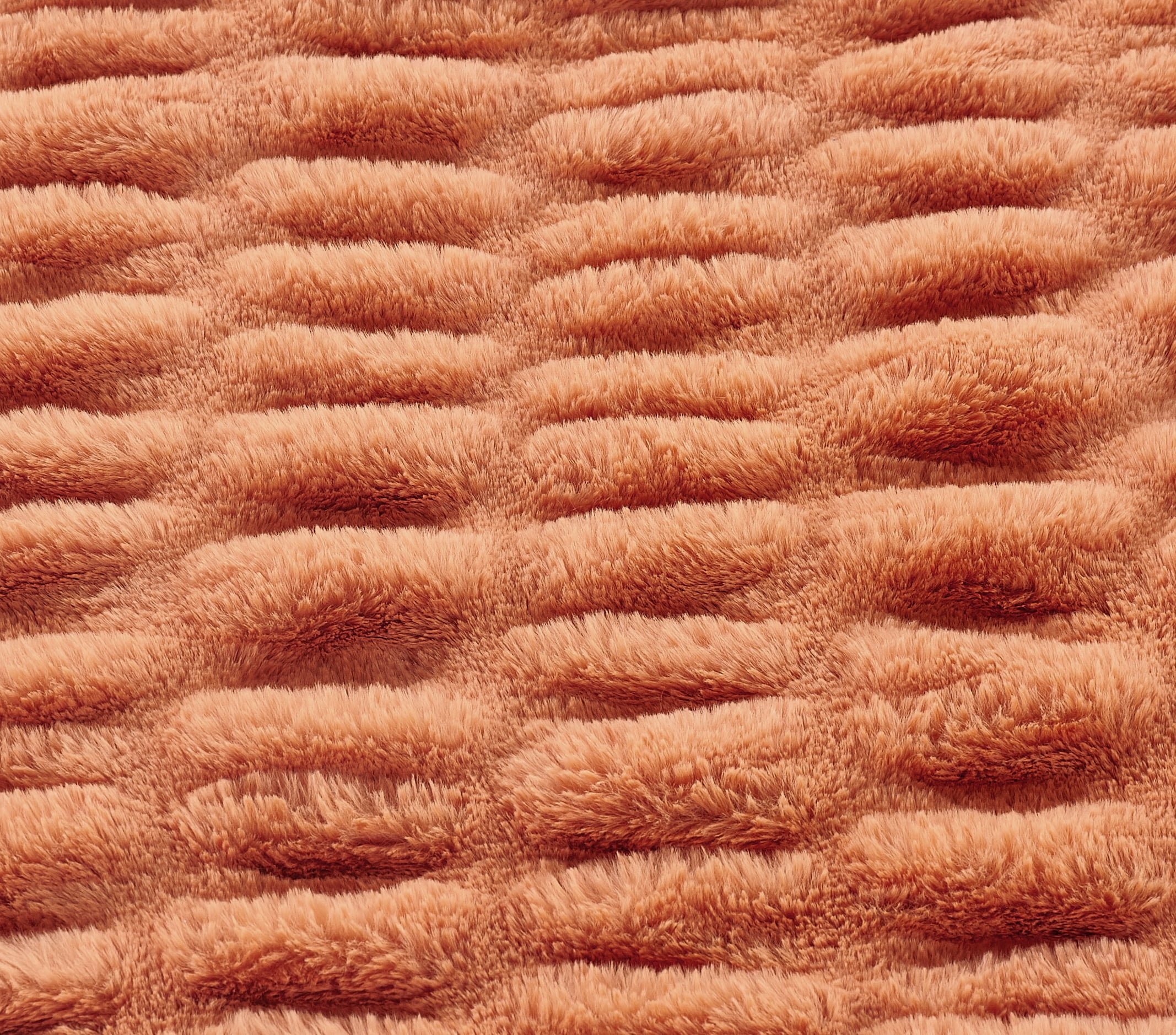 Home Soft Things Faux Fur Shar Pei Throw & Pillow Cover Combo - Burnt Orange - 50" x 60"/20" x 20"