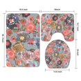 thumbnail image 3 of Pioneer Flower Floral Print Pattern Bathroom Rugs Sets 3 Piece,Toilet Cover Set,Absorbent Non Slip Bathroom Mats Sets with U-Shaped Contour Rug Toilet Rug Set, 3 of 5