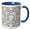 Blue/White, variant on 3drose, Aztec Sun Stone Art Piedra Del Sol Mexica Mexico Mexican Illustration, 15oz Two-tone Blue Mug