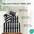 thumbnail image 2 of Jessy Home 6 Piece Black Bath Towel Set for Bathroom-2 Bath Towels,2 Hand Towels,2 Washcloths Soft and Plush Highly Absorbent Towel for Hotel & Spa, 2 of 7