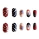 thumbnail image 5 of Uñas postizas cortas con diseño patriótico de almendra, con pegamento, cobertura total, cuadradas, para el Día de la Independencia, decoración de uñas para mujeres el 4 de julio., 5 of 6