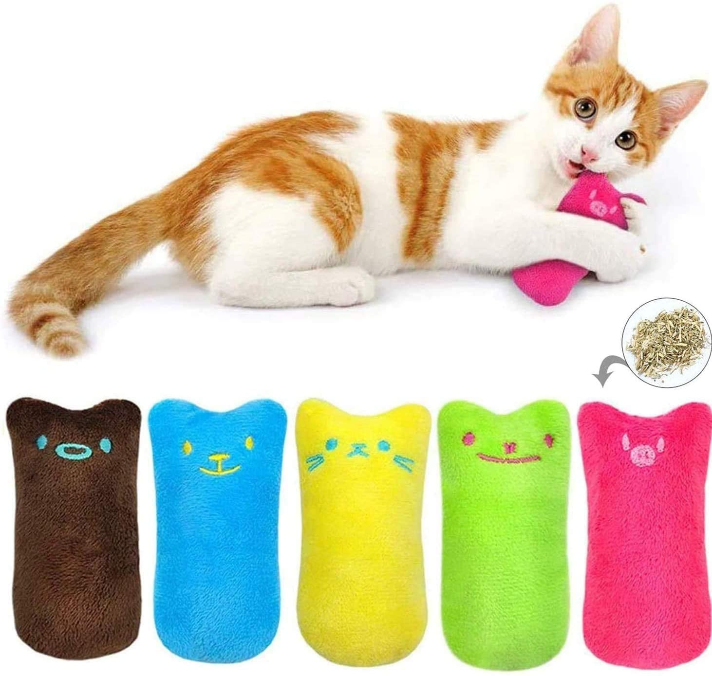 12 Pcs Cat Toys for Indoor Cats Kitten Plush Catnip Toy Cat Teeth Cleaning Toys Interactive Cat Feather Teaser Wand Spring Toy