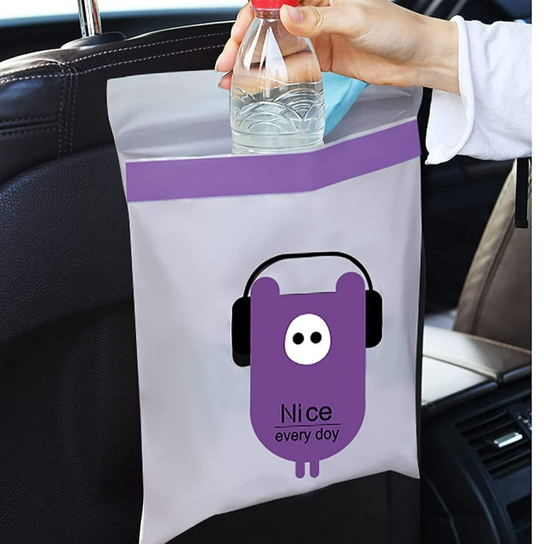 Ruguo 60pcs Purple Trash Bag, Vomit Bags, Puke Bags, Trash Bags for Cars, Disposable Car Trash Bags, Garbage Bags 1 Gallon, for Car, Kitchen, Office