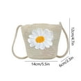 thumbnail image 3 of Bolso bandolera de paja tejida | Monedero | Bolso infantil con estampado de dibujos animados | Organizador de juguetes transpirable de tela de hierba natural para niños, 3 of 6