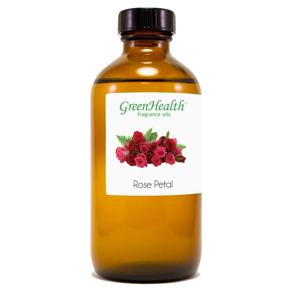 Rose Petals Fragrance Oil - 8 fl oz - Amber Glass Bottle w/ Cap - GreenHealth