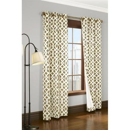 Commonwealth Trellis 63 Grommet Curtain Panel In Khaki Set Of 2