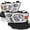 Chrome Housing Clear Lens, variant on Spec-D Tuning Black Headlights Compatible with 2019-2024 Ram 1500, Left + Right Pair Headlamp Assembly