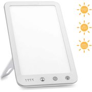 Light Therapy Lamp, Popomelo UV Free10000Lux Brightness, 5 Brightness Levels, Timer Function, Touch Control, Standing Bracket, Happy Light for Home/Office Use, Xmas New Year Gift for Women,Mom,Kids