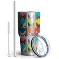 thumbnail image 2 of 30oz Boston Terrier Tumblers Stainless Steel Tumbler with Lid and Straw,Vacuum Insulated Double Wall Travel Tumbler Cups Mug with Cleaning Brush for Coffee,Tea, 2 of 7