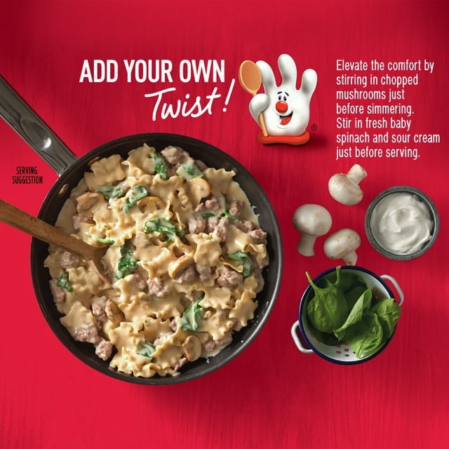 6Pack Of Hamburger Helper Deluxe Beef Stroganoff Pasta Meal Kit, 5.5 oz – Creamy Pasta Dinner Made Easy,,With Olive Green Bowl By ValueNest