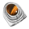 thumbnail image 1 of 925 Sterling Silver Ring Natural Tiger Eye Handmade Jewelry, 1 of 6
