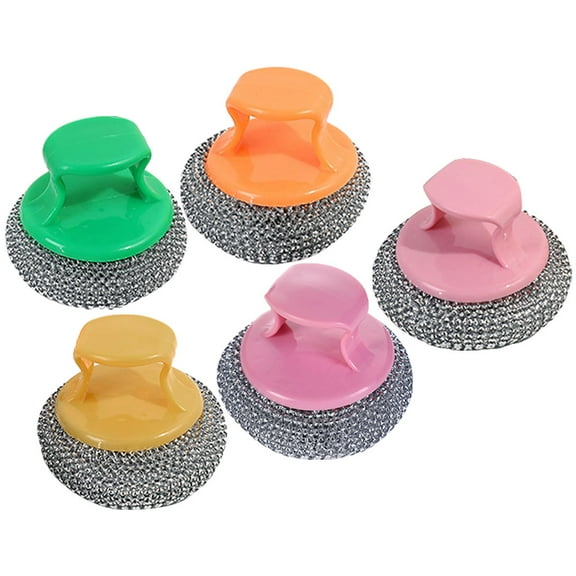 Portable Cleaning Brush Kitchen Accessories Pan Scrubber Scrubbing for Dishes Sponge 5 PCS