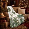 thumbnail image 3 of Misty Palm Trees with Soft Green Fronds, Calming Coastal Style for Beach Lovers, Quiet Island Grove and Housewarming Gift, Soft Flannel Blanket for Bedroom and Sunroom, Home Decor, 3 of 9