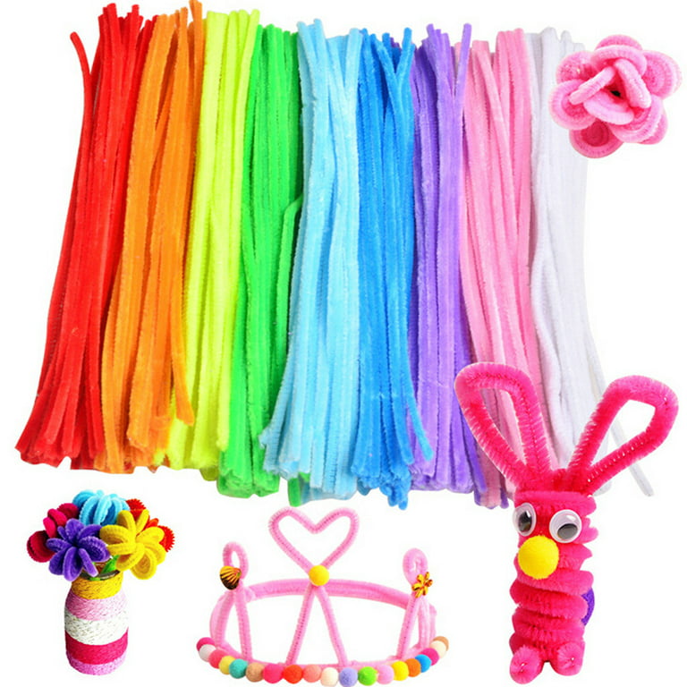 colored 100pcs pipe cleaners craft flowers with Chenille Stems DIY – MEEDOLE