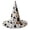 H, variant on Witch Hat for Women, 3D Digital Print Quilted Halloween Costume Hat, Tall Pointed Cone with Wide Oversized Brim, Perfect for Party Dress Up Cosplay and Themed Events A