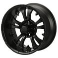 thumbnail image 2 of LSI Warlock 14" Golf Cart Wheels Gloss Bk 225x30 Mamba Tires Yamaha, 2 of 4