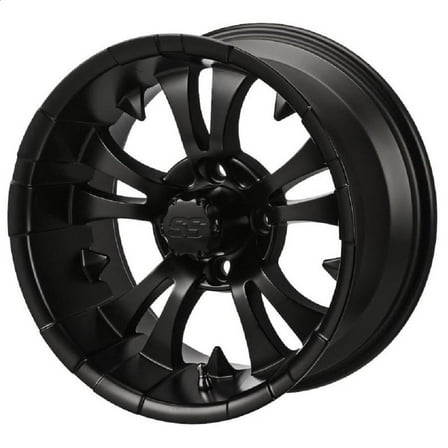 LSI Warlock 14x7 Golf Cart Wheel - Gloss Black 3 4 [14122X]