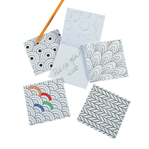 Color Your Own Doodle Notepads - Craft Kits - 24 Pieces
