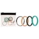 thumbnail image 1 of Juego de anillos gemelos de boda de silicona de 2 mm - Turquesa de ROQ para mujer - Anillo de 4 x 10 mm, 1 of 1