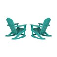 thumbnail image 4 of GARDEN Set of 2 - Plastic Outdoor Rocking Chairs for Patio Porch, Turquoise, 4 of 9