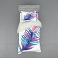 thumbnail image 2 of Ambesonne Feather Bedding Set 4 Pcs, Feathers Vibrant, Queen, Purple Pink Blue, 2 of 3
