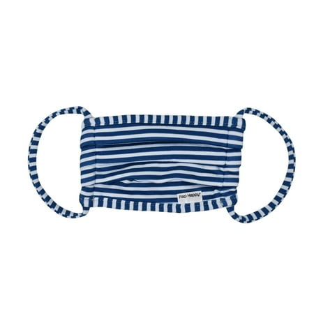 Flap Happy- Face Mask Reusable - Adult Face Mask - Navy Preppy Stripe - Comfortable & Cute - Flexible Smooth StretchyEarloops - Light, Gentle, and Airy - Anti-Wrinkle - for All Day Usage - Flap Happy