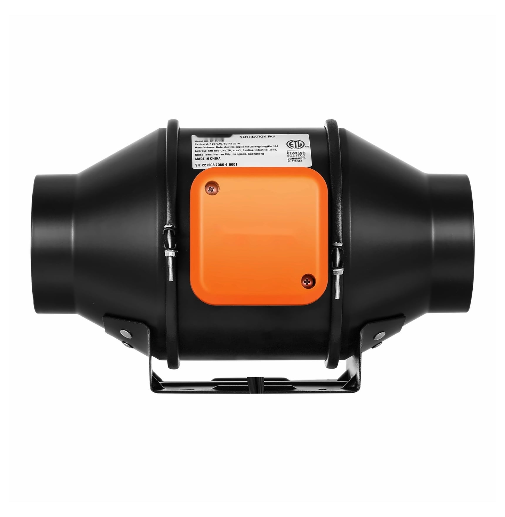 4 Inch Inline Duct Fan 205 CFM - Quiet EC Motor Ventilation, Temp/Humidity Controller, Grow Tent Booster Fan - Hydroponics, Kitchen, Basement