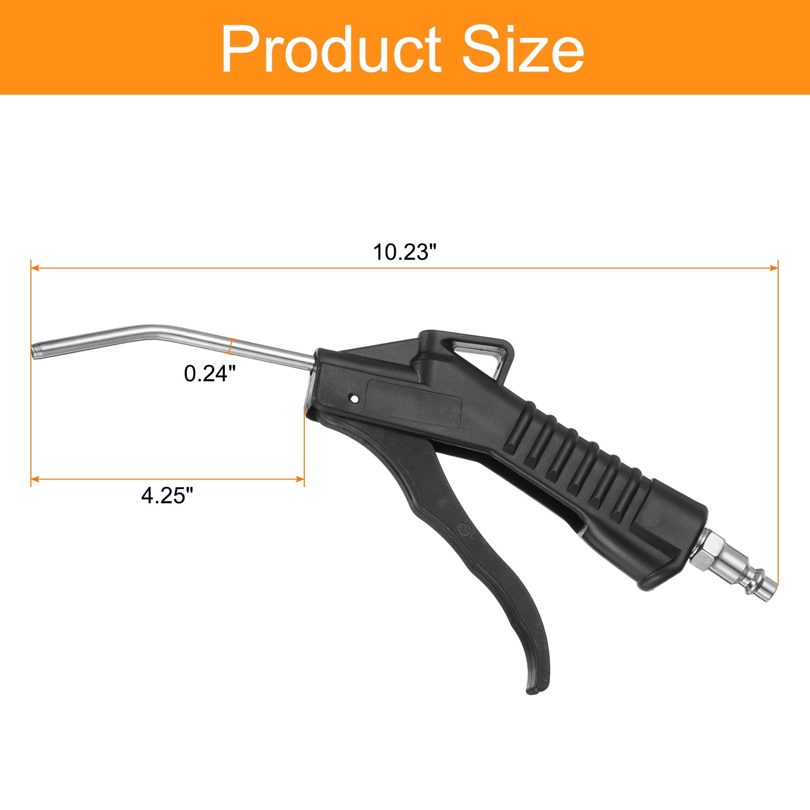 Uxcell 8pcs Air Blow Gun High Flow Air Compressor Blow Gun with 1/4" NPT Male Air Plug and Angled Bent for Industrial