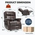 thumbnail image 3 of Manual Recliner Chair with Massage and Heat for Elderly, Faux Leather Upholstered Reclining Chair with Adjustable Backrest and Side Pocket for Living Room, Brown, 3 of 7