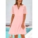thumbnail image 5 of Vestido PRETTYGARDEN para mujer, manga corta, cuello en V, ojales, rosa, 5 of 9