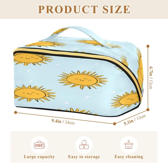 Iauyy Rhombus Cosmetic Bag with Handle Large Capacity Luxury Twill Travel Makeup Bag ,Sunlit Bright Color Scheme