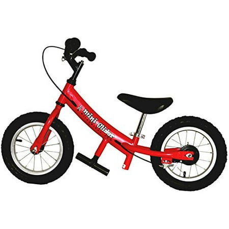 Mini Glider Kids Balance Bike with Patented Slow Speed Geometry (Red)