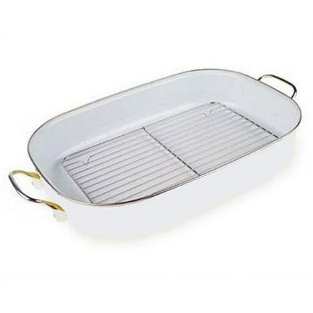 Reston Lloyd Calypso Basics Roaster Pan with Rack in White