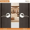 thumbnail image 3 of Poignées de Porte Intérieures Levier de Passage en Nickel Satiné Poignée de Porte pour Garde-Robe Couloir Poignées Intérieures, 3 of 7