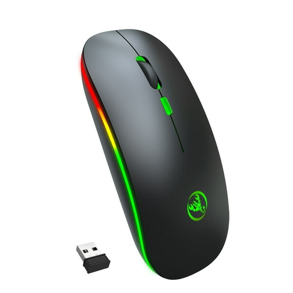 Yidarton T18 Luminous Bluetooth 5.1 Dual Mode Charging Wireless Mouse Mute 2.4G Mouse 500 MA Battery