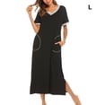 thumbnail image 3 of Batas de mujer Sonducket favorecedoras y cómodas para el día a día Camisones negro L, 3 of 5